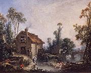 Francois Boucher Landscape with a Watermill Spain oil painting artist